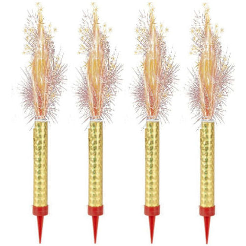 4 Gold Cake Fountain Candles