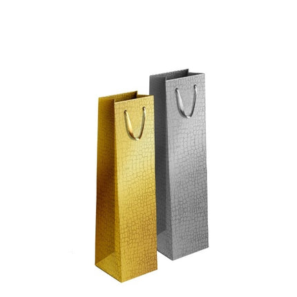 Gold/Silver Embossed Metallic Bottle Gift Bag