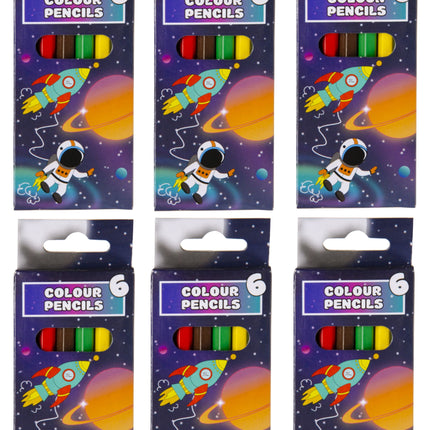 6 Space Halfsize Colouring Pencils