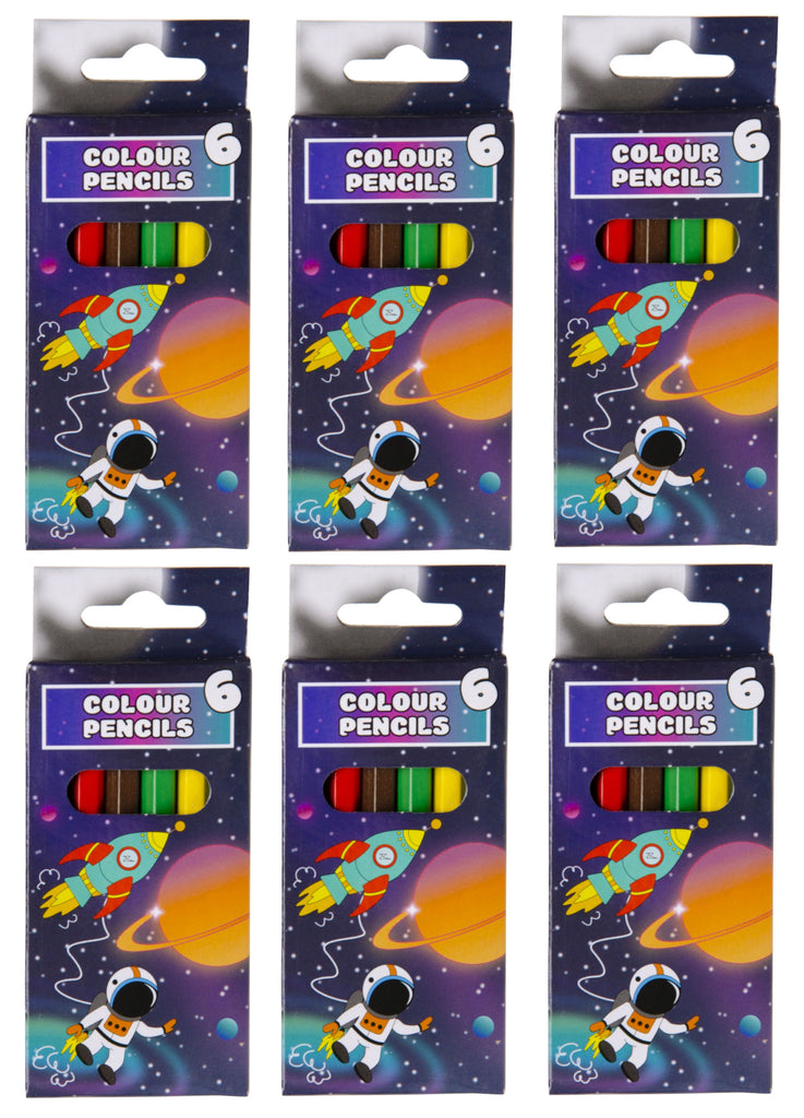 6 Space Halfsize Colouring Pencils