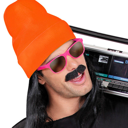 Wool Look Neon Orange Beanie