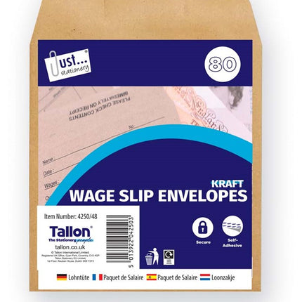 80 Pay Slip Envelopes