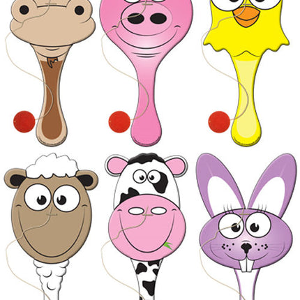 6 Farm Wooden Paddle Bats