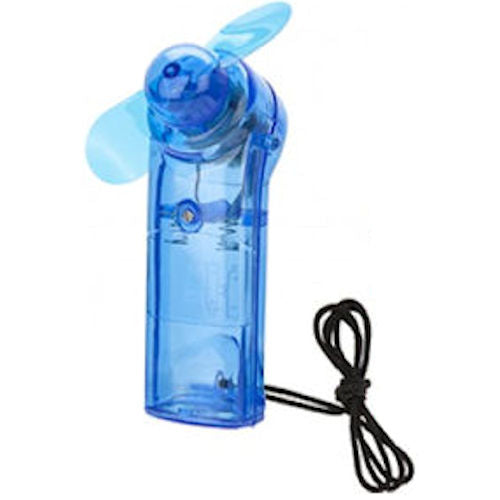 Blue Hand Fan With Neck Cord