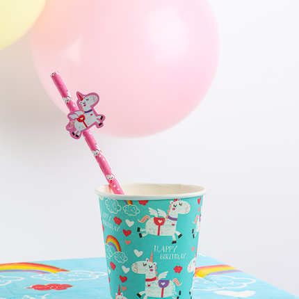 20 Unicorn Paper Straws