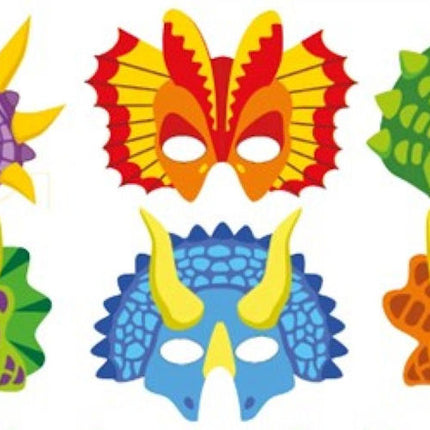12 Cardboard Dinosaur Masks