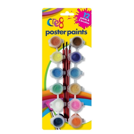 12 Coloured Poster Paints