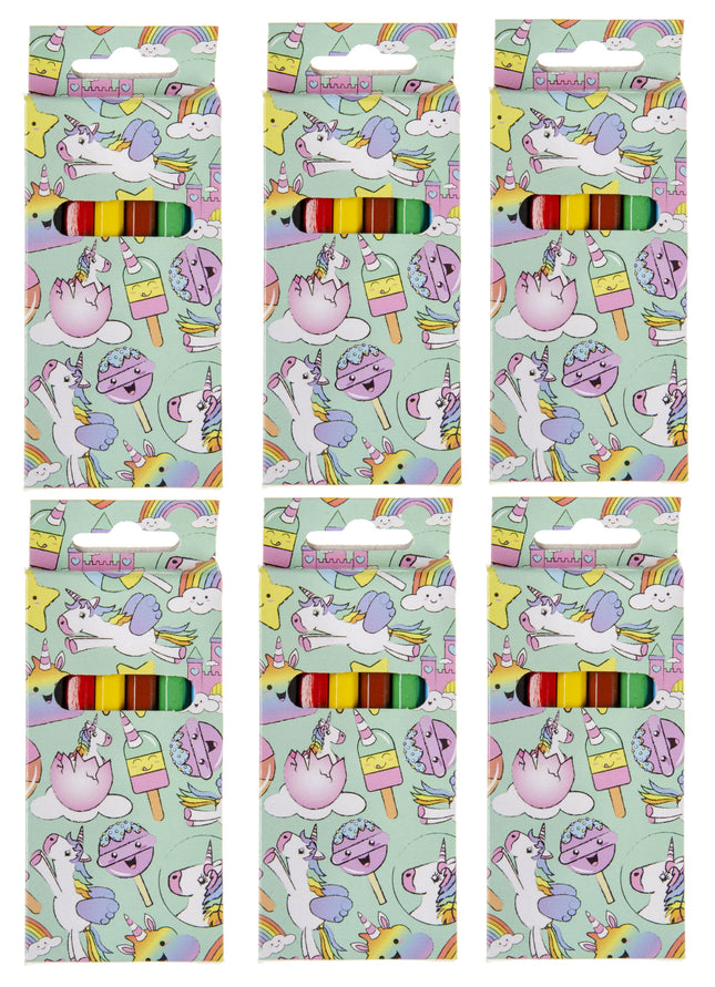 6 Unicorn Halfsize Colouring Pencils