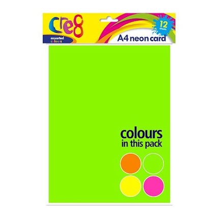 12 Neon A4 Card Sheets
