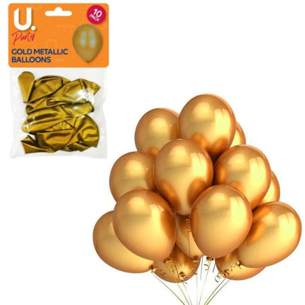 10 Gold Metallic Balloons