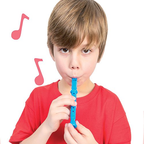 6 Small Plastic Flute Whistles