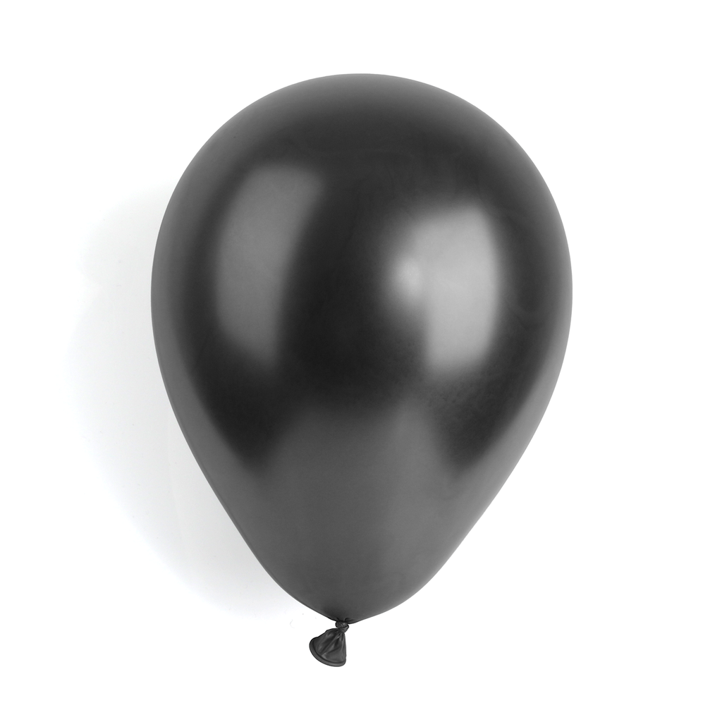 100 Metallic Black 7" Latex Balloons