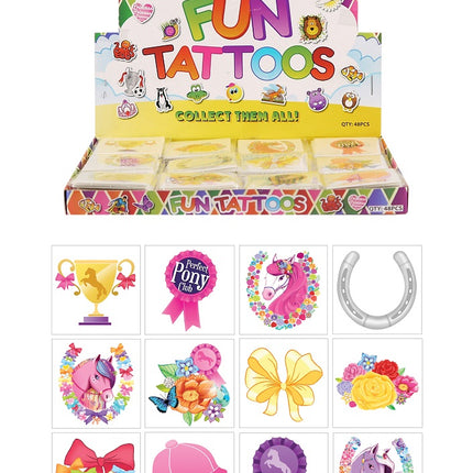 72 Pony Temporary Tattoos