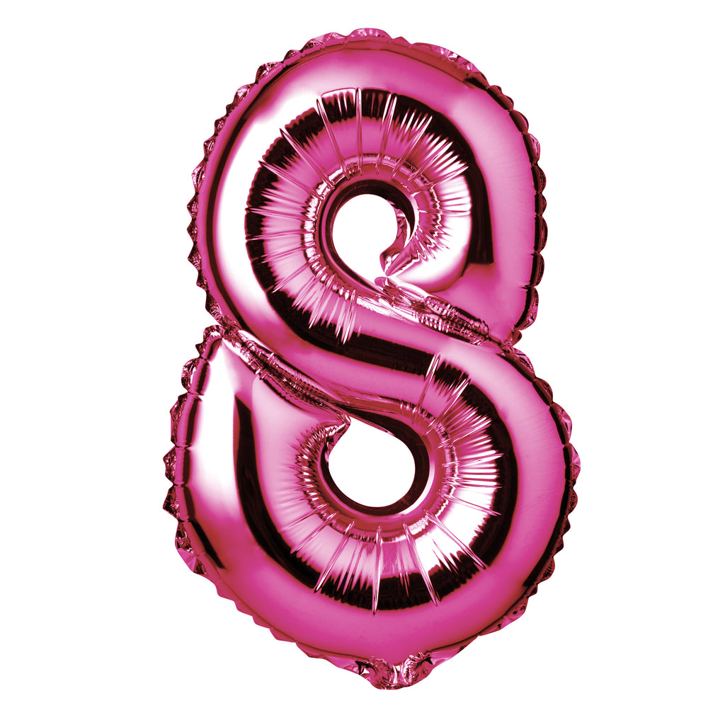 Large Pink Foil "Number 8" Balloon