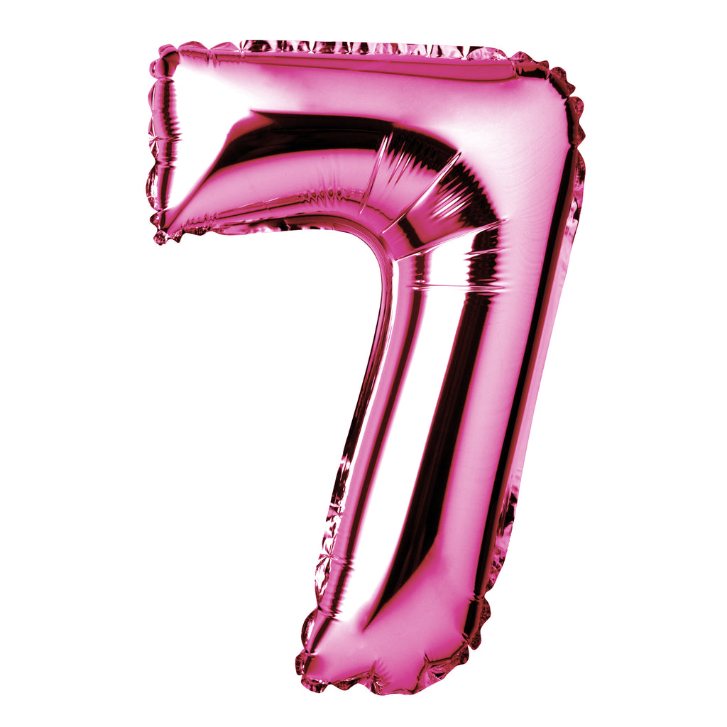 Large Pink Foil "Number 7" Balloon