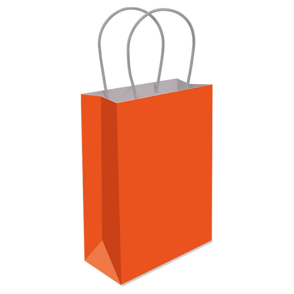 6 Orange Paper Handle Bags