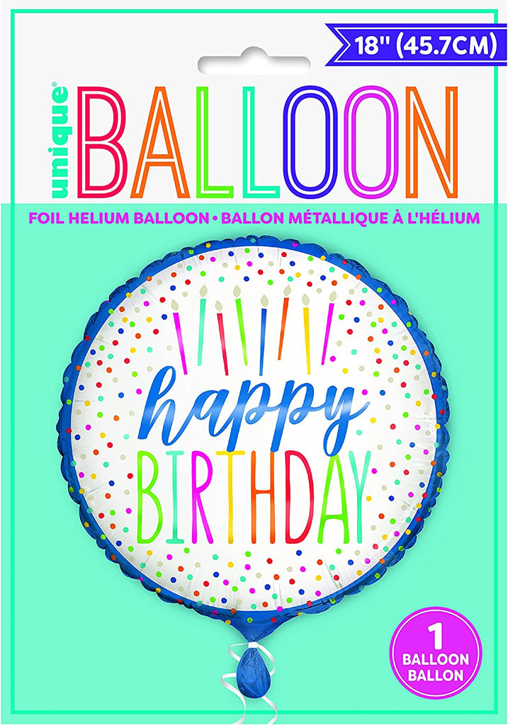 Happy Birthday 18" Round Foil Balloon