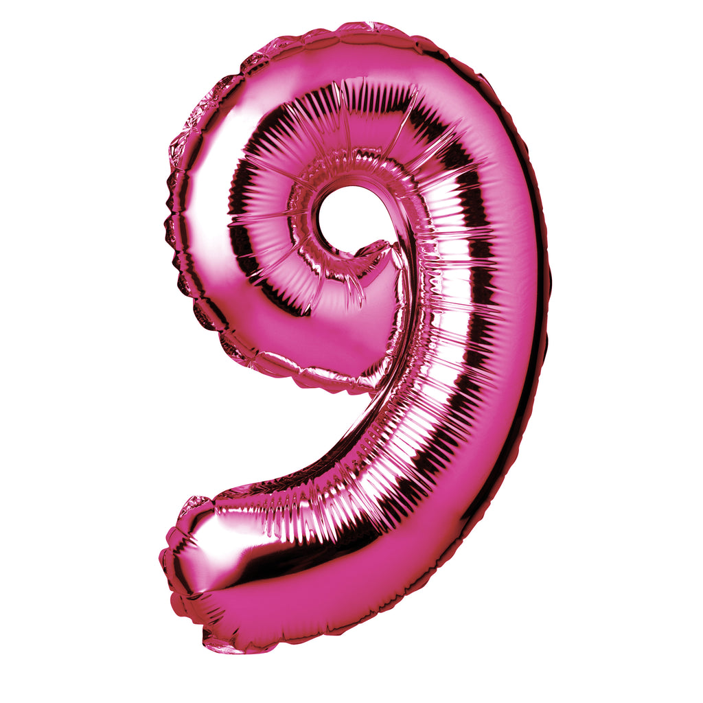 Large Pink Foil "Number 9" Balloon