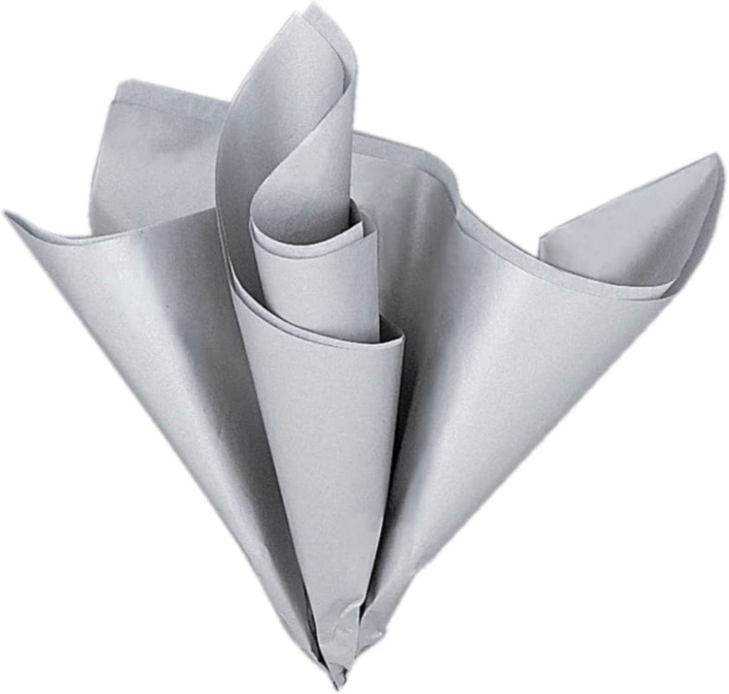 5 Silver Metallic Tissue Paper Sheets