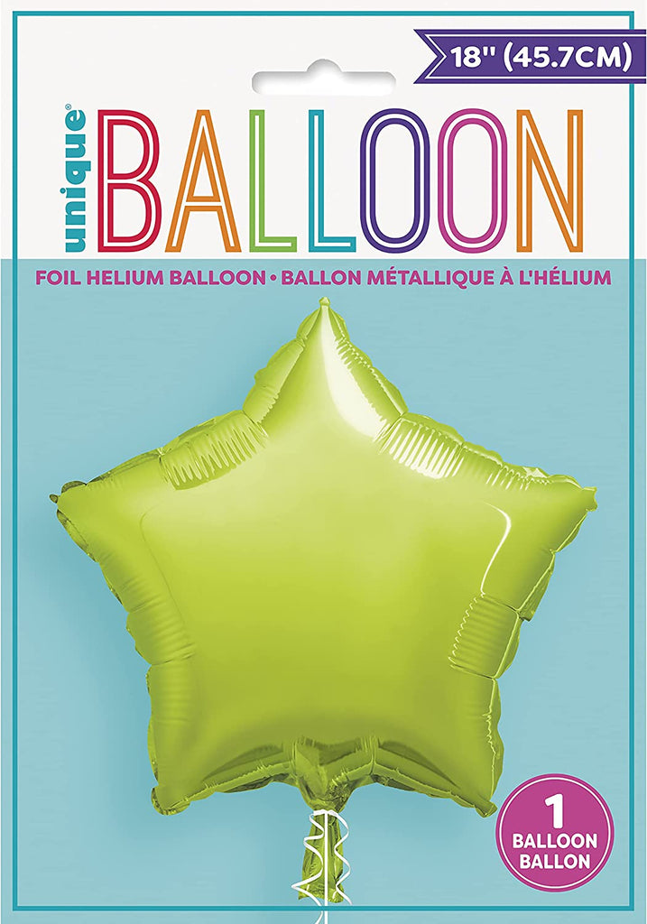Lime Green 18" Star Foil Balloon