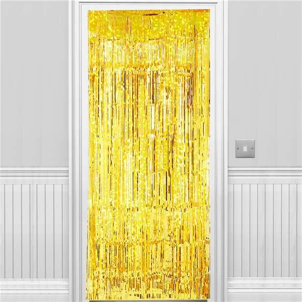 Gold Holographic Foil Door Curtain