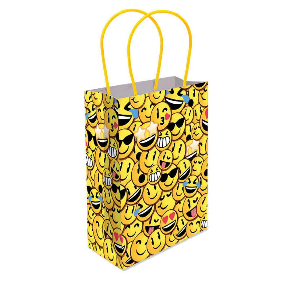 6 Happy Face Paper Handle Bags
