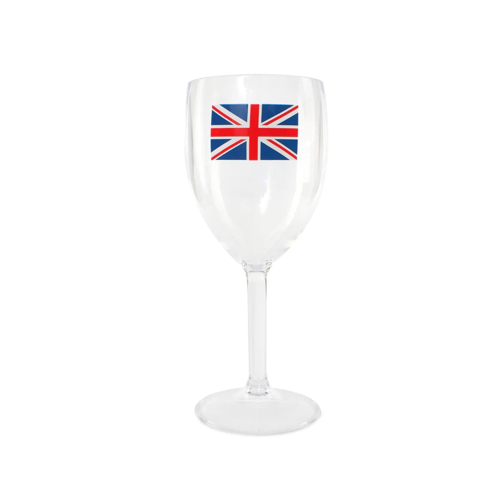 Reusable 300ml Plastic Union Jack Wine Glass