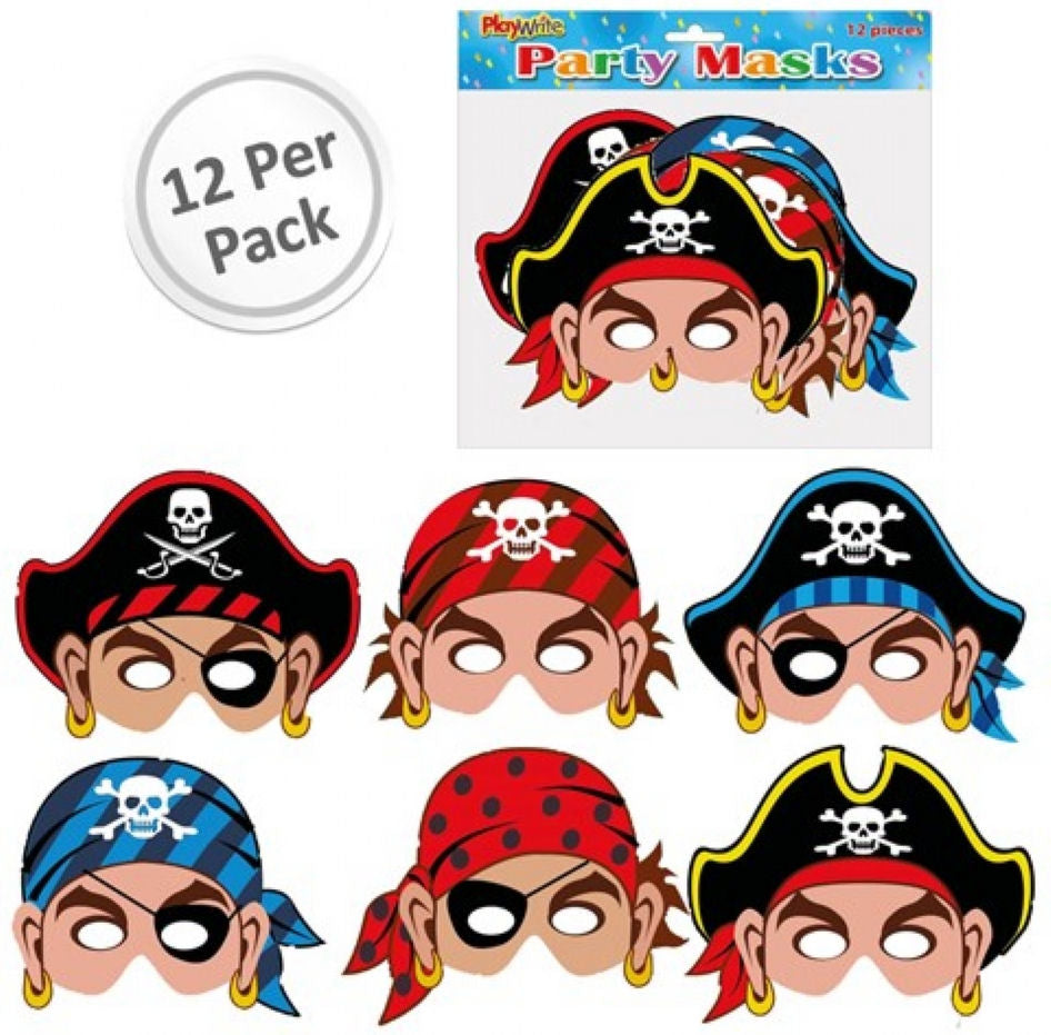12 Cardboard Pirate Masks