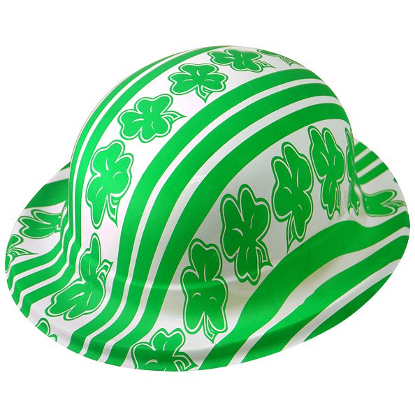 Adult Irish Shamrock Plastic Bowler Hat
