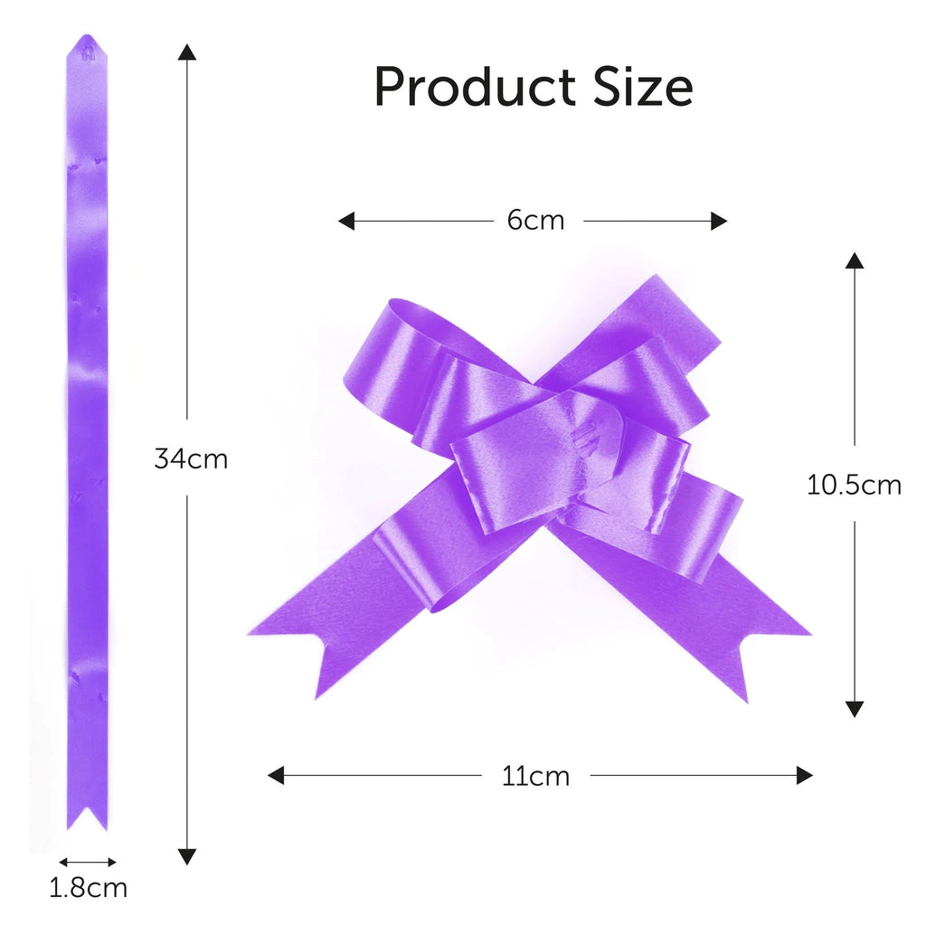 20 Purple 6cm Pull Bows