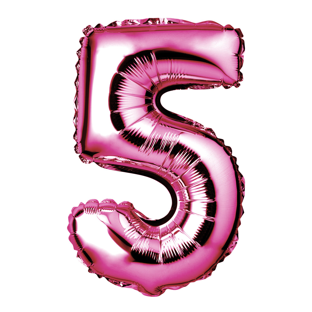 Large Pink Foil "Number 5" Balloon