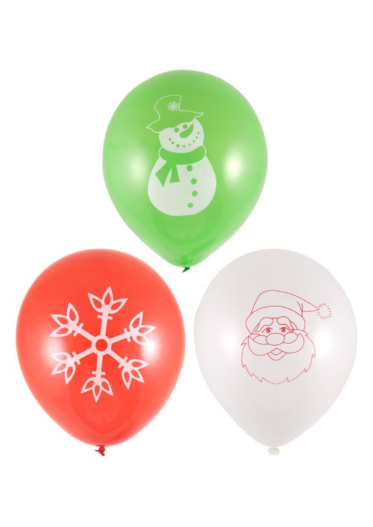 12 Christmas Latex Balloons