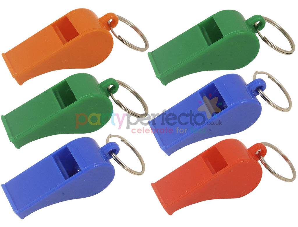 6 Plastic Whistles