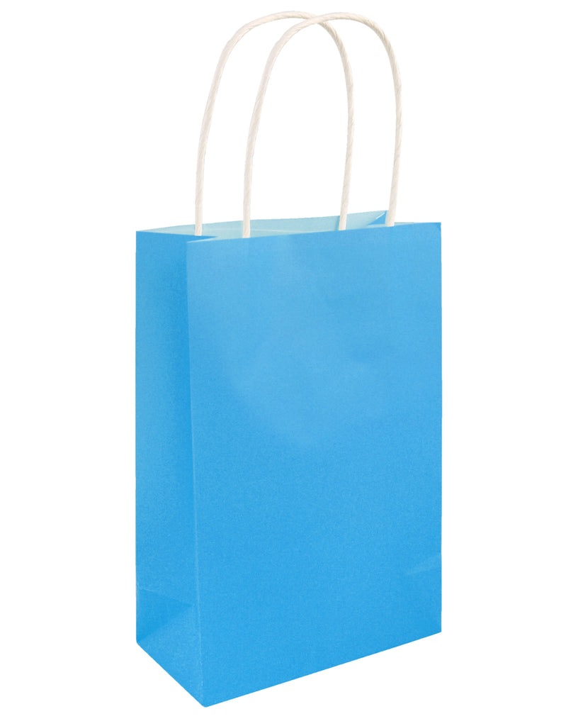 6 Neon Blue Bags With Handles