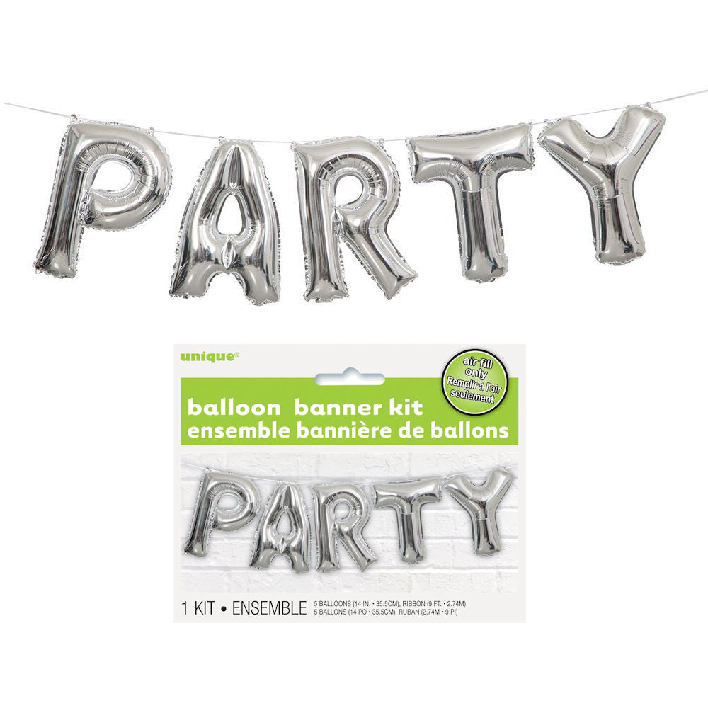 Party Balloon Banner Kit (Silver)