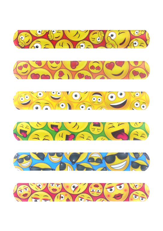 6 Happy Face Snap Bracelets
