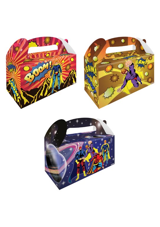 6 Large Super Hero Party Boxes