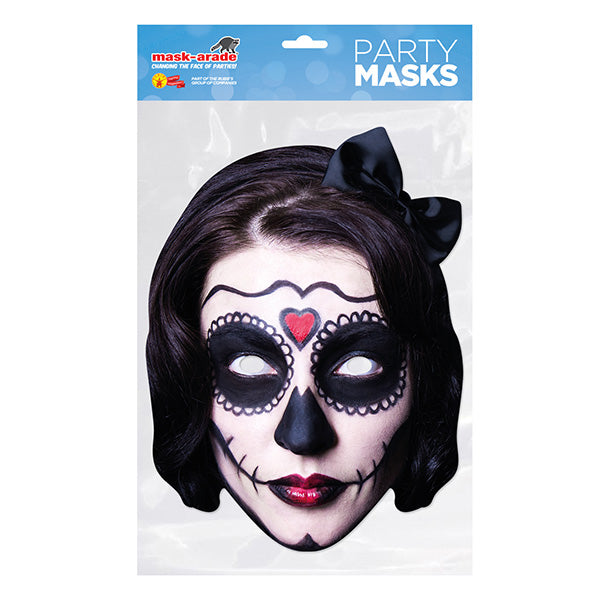 Day Of The Dead Female Black - Party Mask