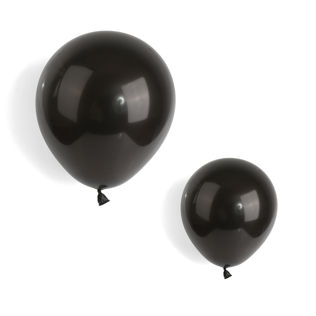 100 Pearlised Black 7" Latex Balloons