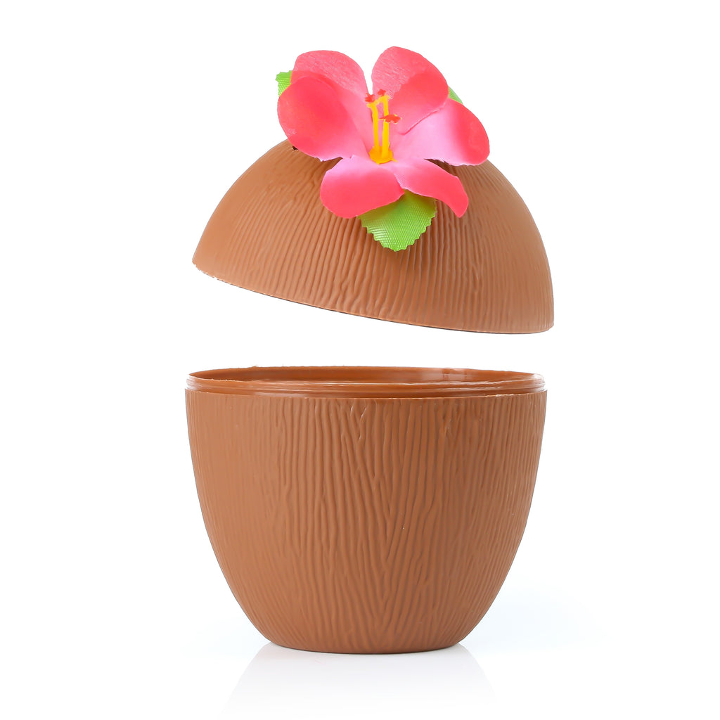 Plastic Coconut Cup & Paper Straw