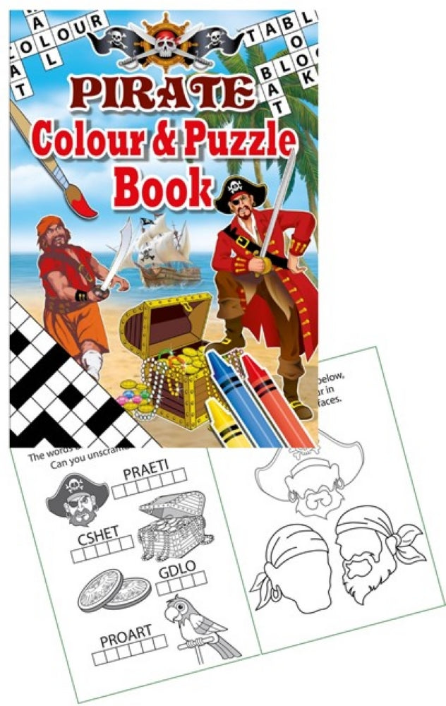 6 Pirate Colour & Puzzle Books