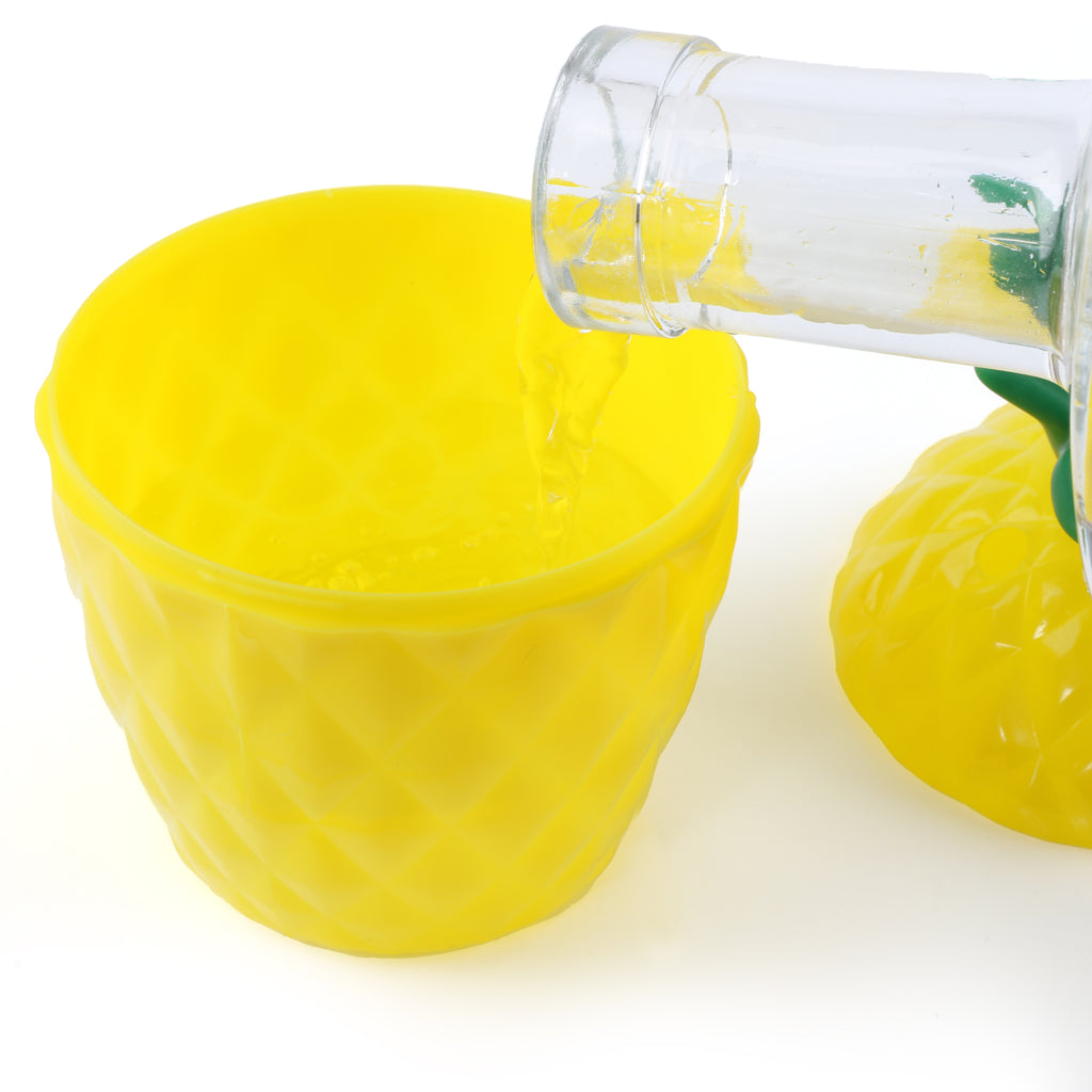 Plastic Pineapple Cup & Paper Straw