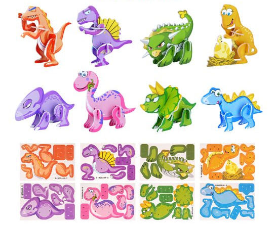 6 Dinosaur 3D Puzzles