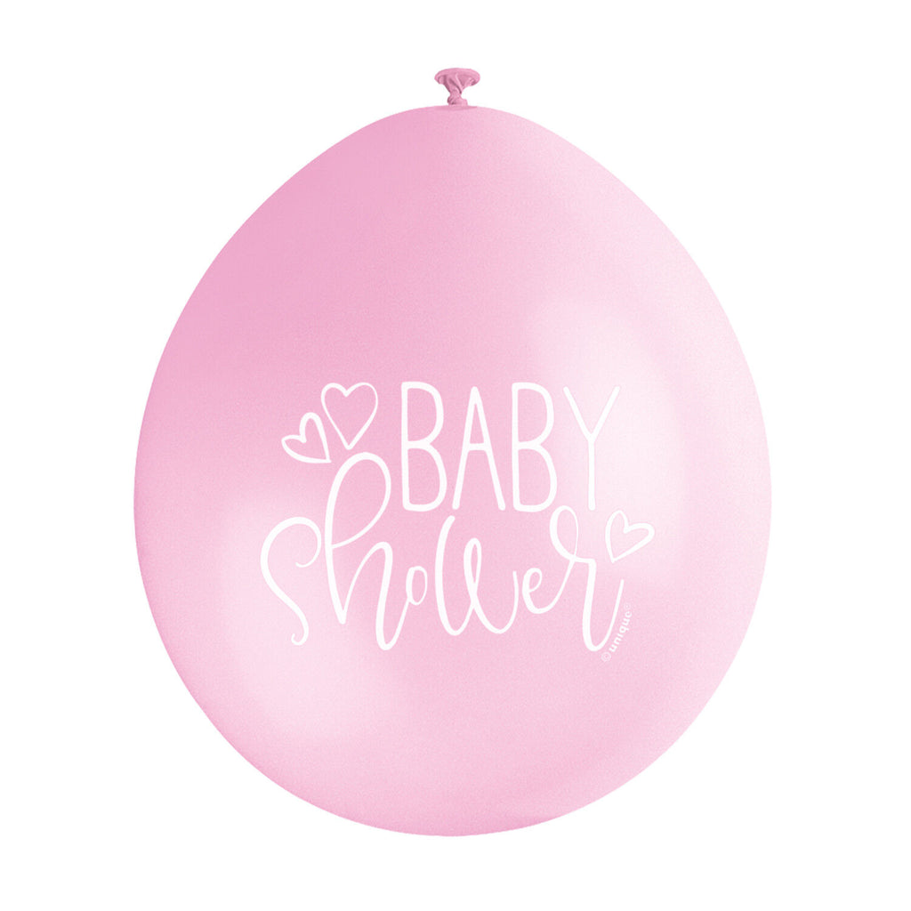 10 Pink Baby Shower 9" Latex Balloons