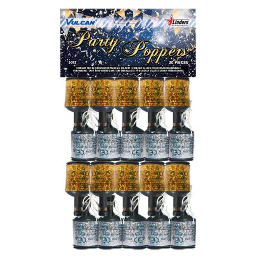 20 Silver & Gold Party Poppers