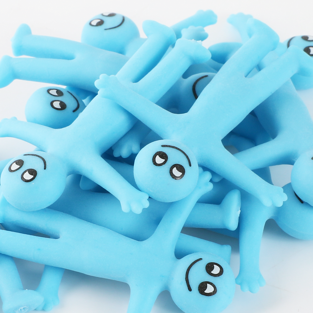 12 Blue Stretchy Smiley Men