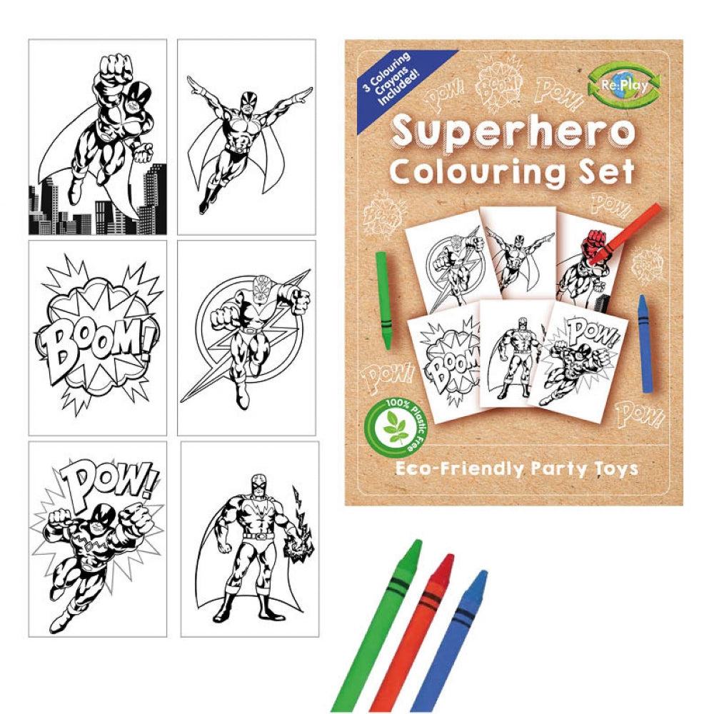 Re:Play Super Hero A6 Colouring Set