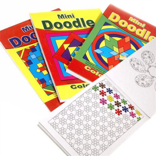 6 Mini Doodle Colouring Pad Books