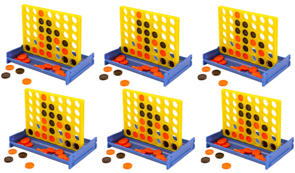 6 Mini Connect 4 Line Up Disc Games