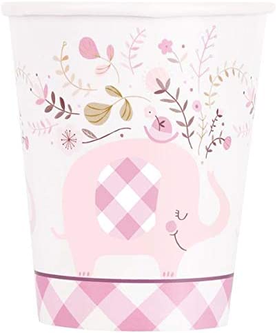 8 Pink Elephant 9oz Paper Cups